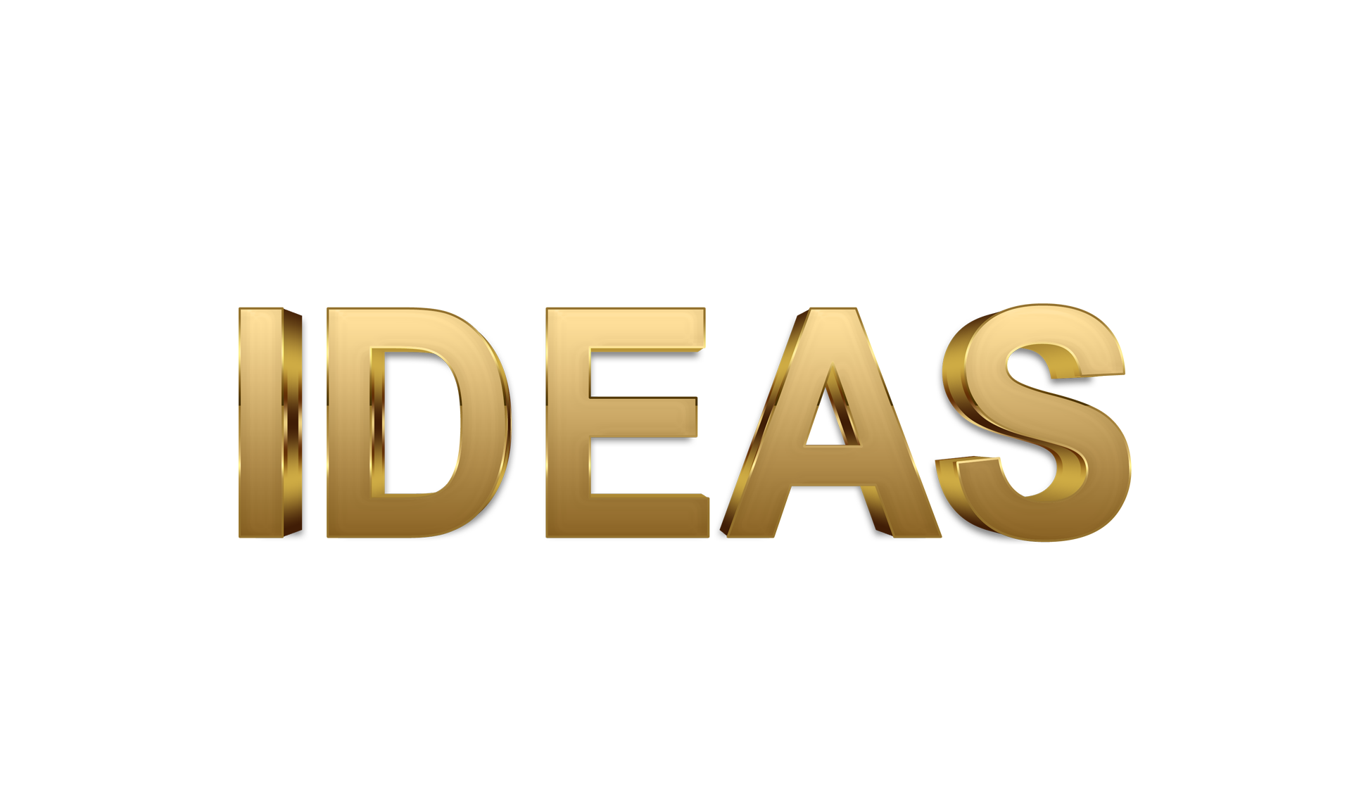 Ideas word png, Ideas png, word Ideas gold text typography PNG images Ideas png transparent background